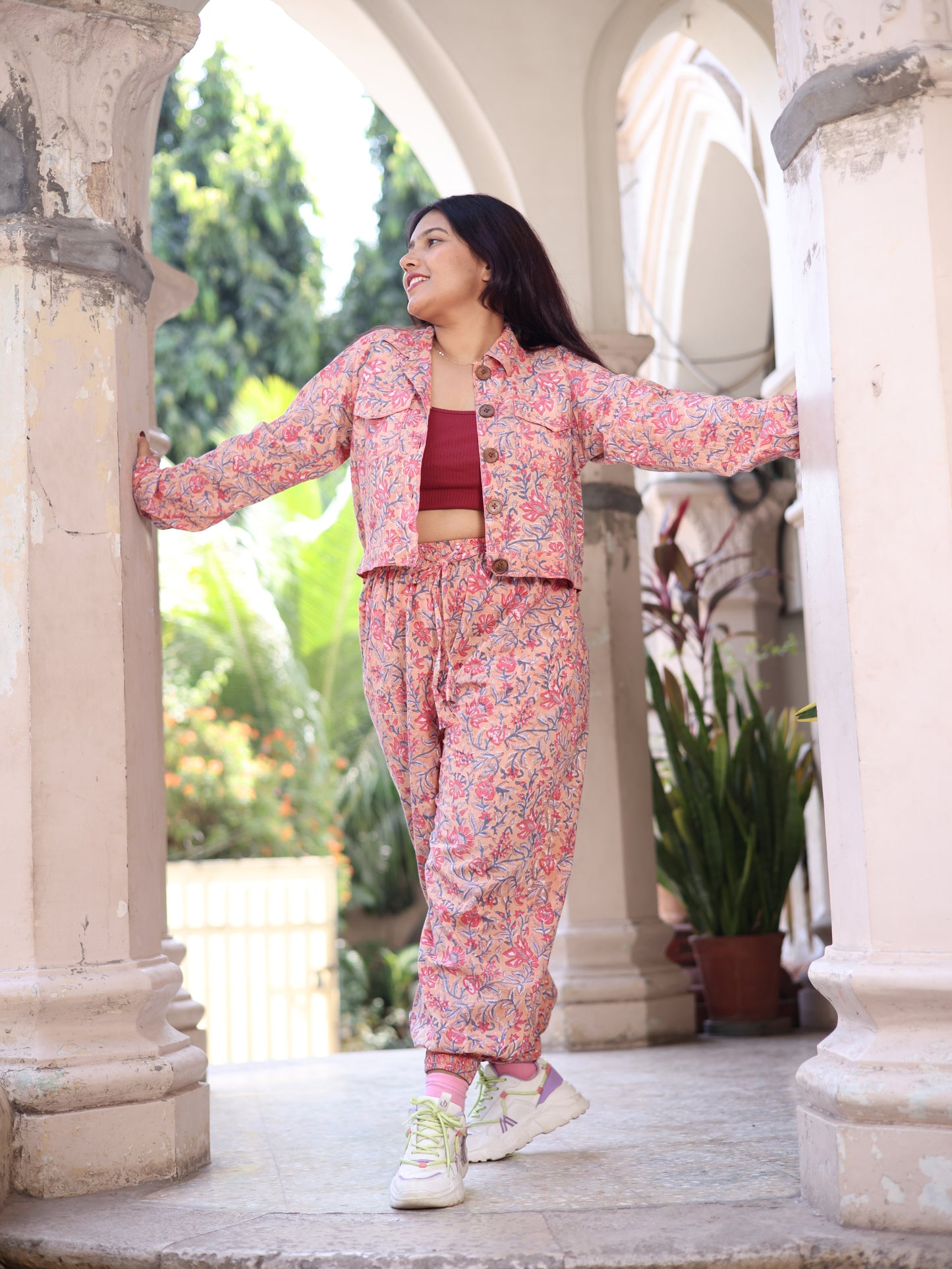 Raspberry Blockprint Co-ord Set