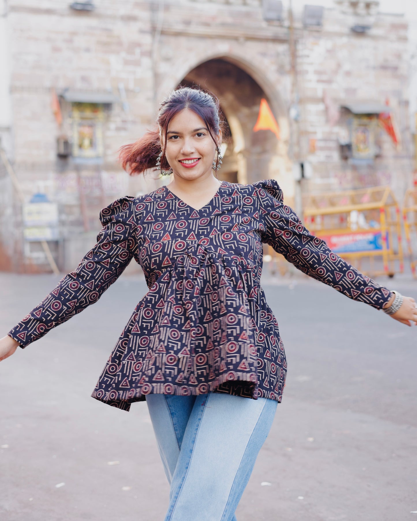 Jamun Block Printed Top