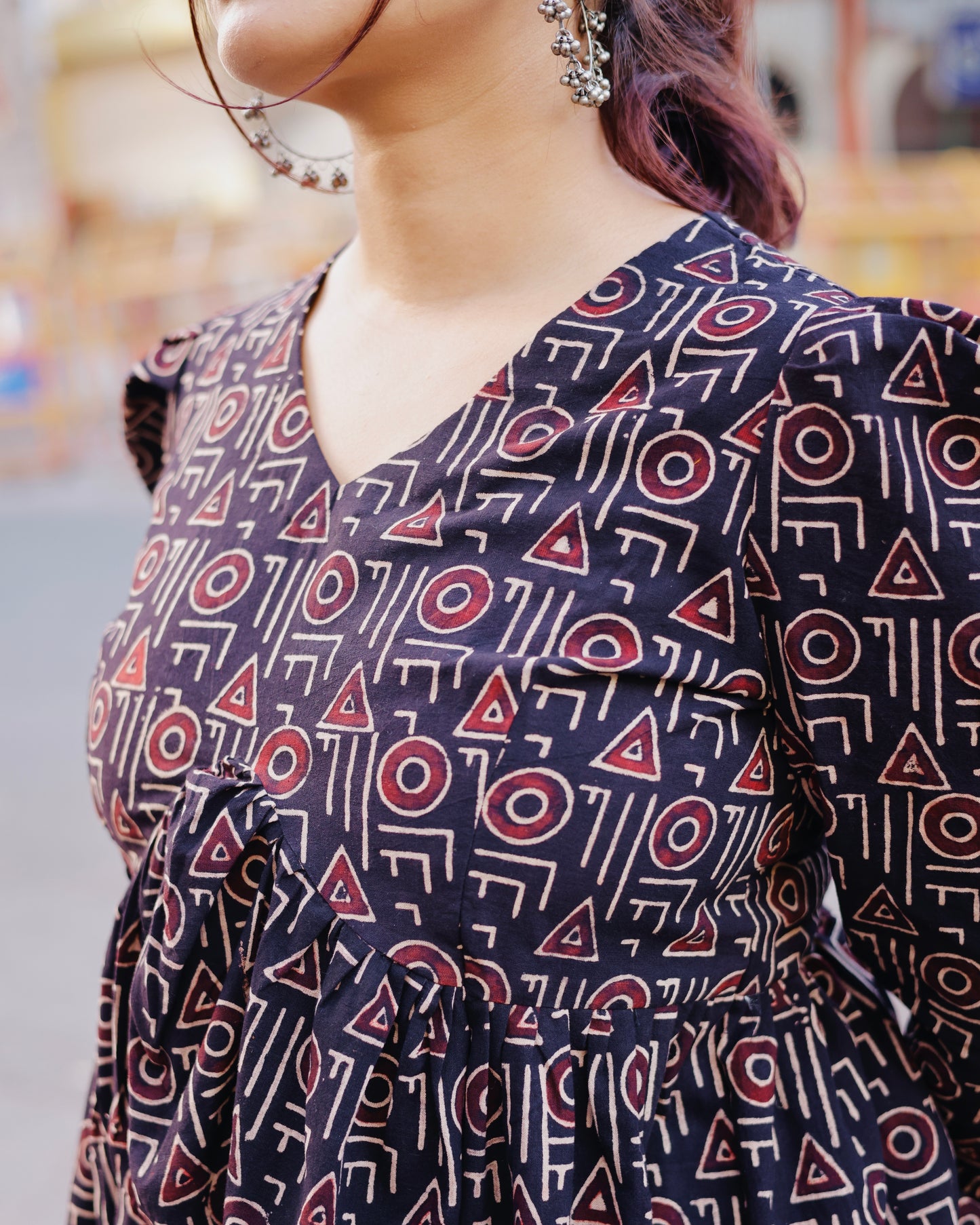 Jamun Block Printed Top