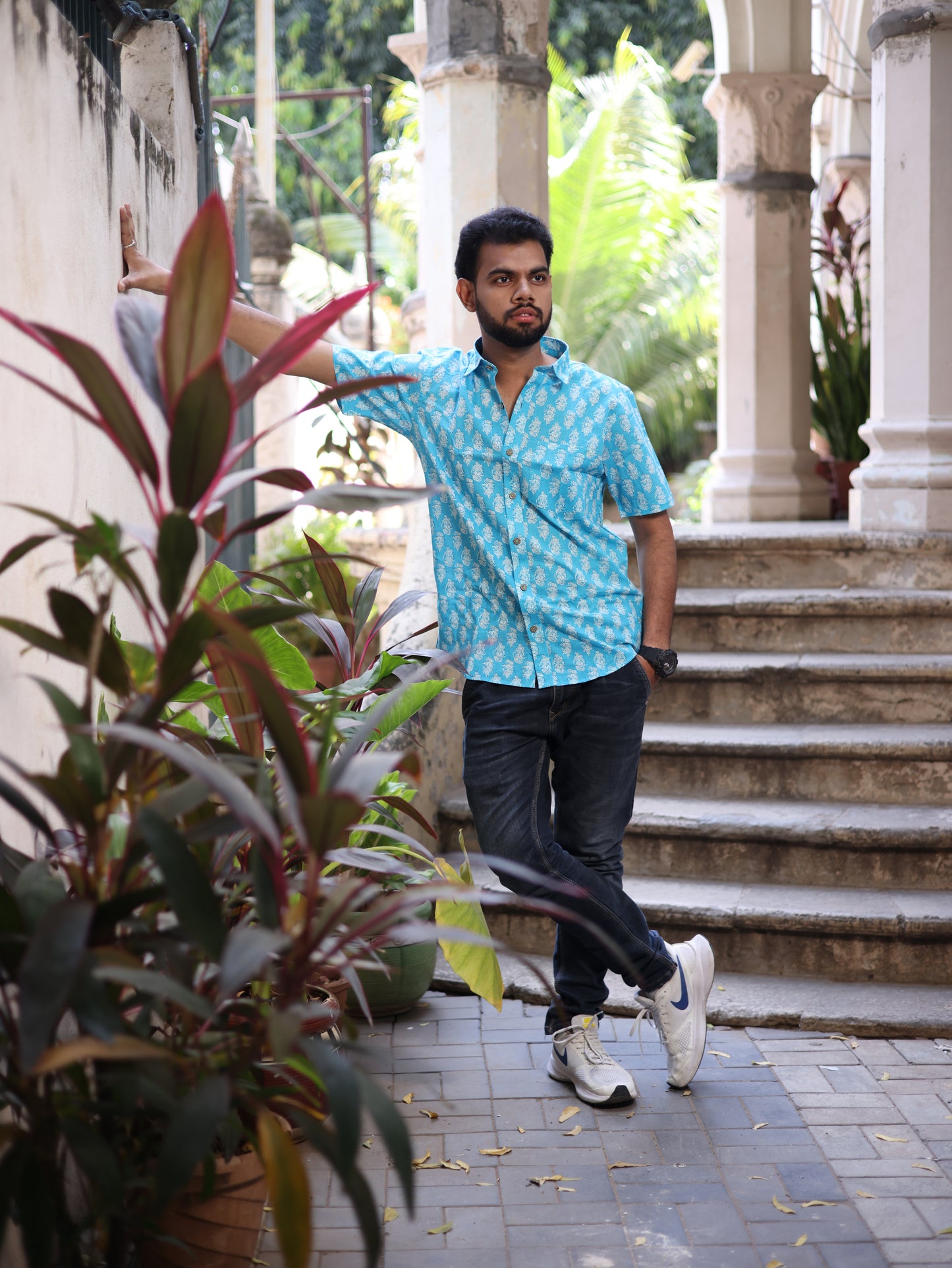 Sky Blockprint Shirt