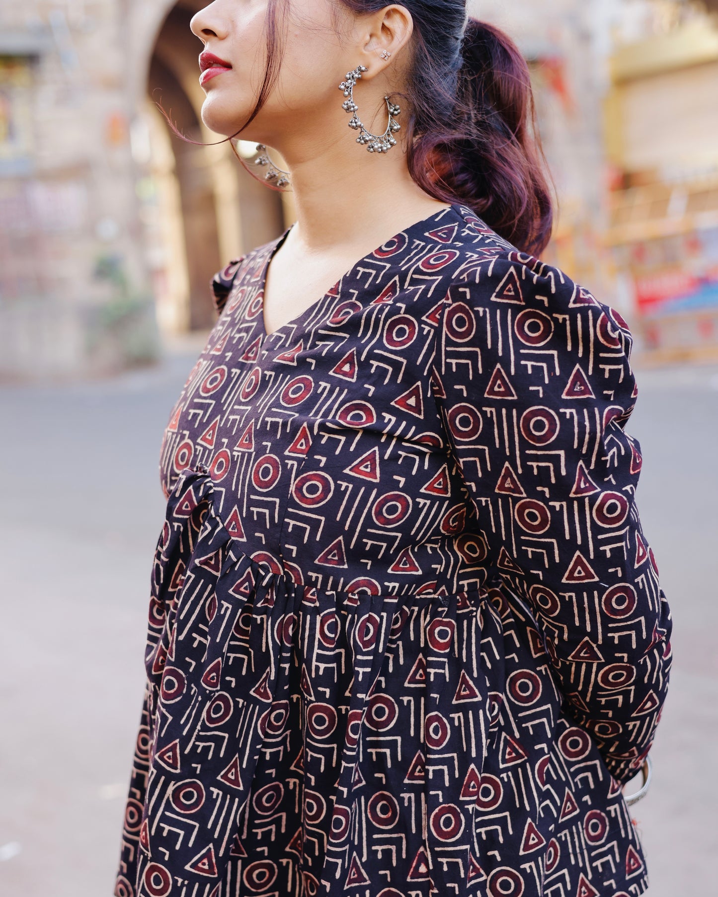 Jamun Block Printed Top