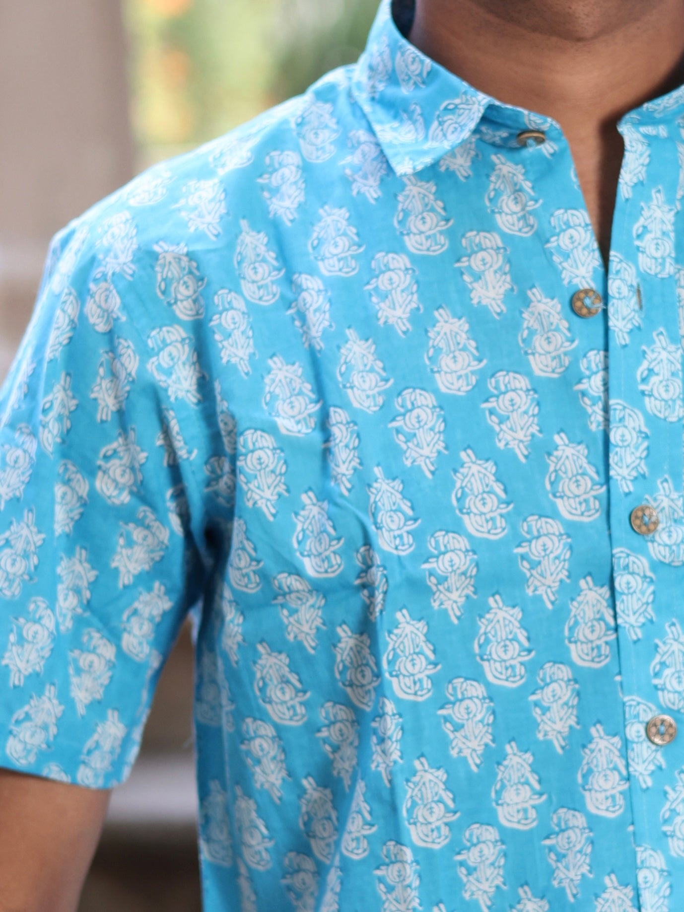 Sky Blockprint Shirt