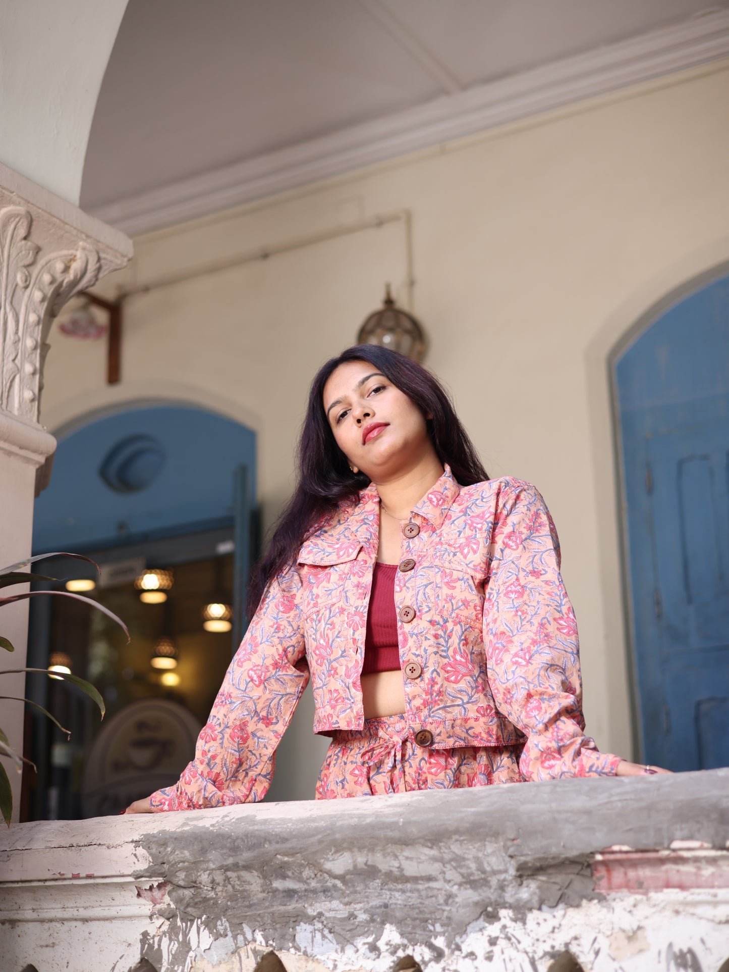 Raspberry Blockprint Co-ord Set