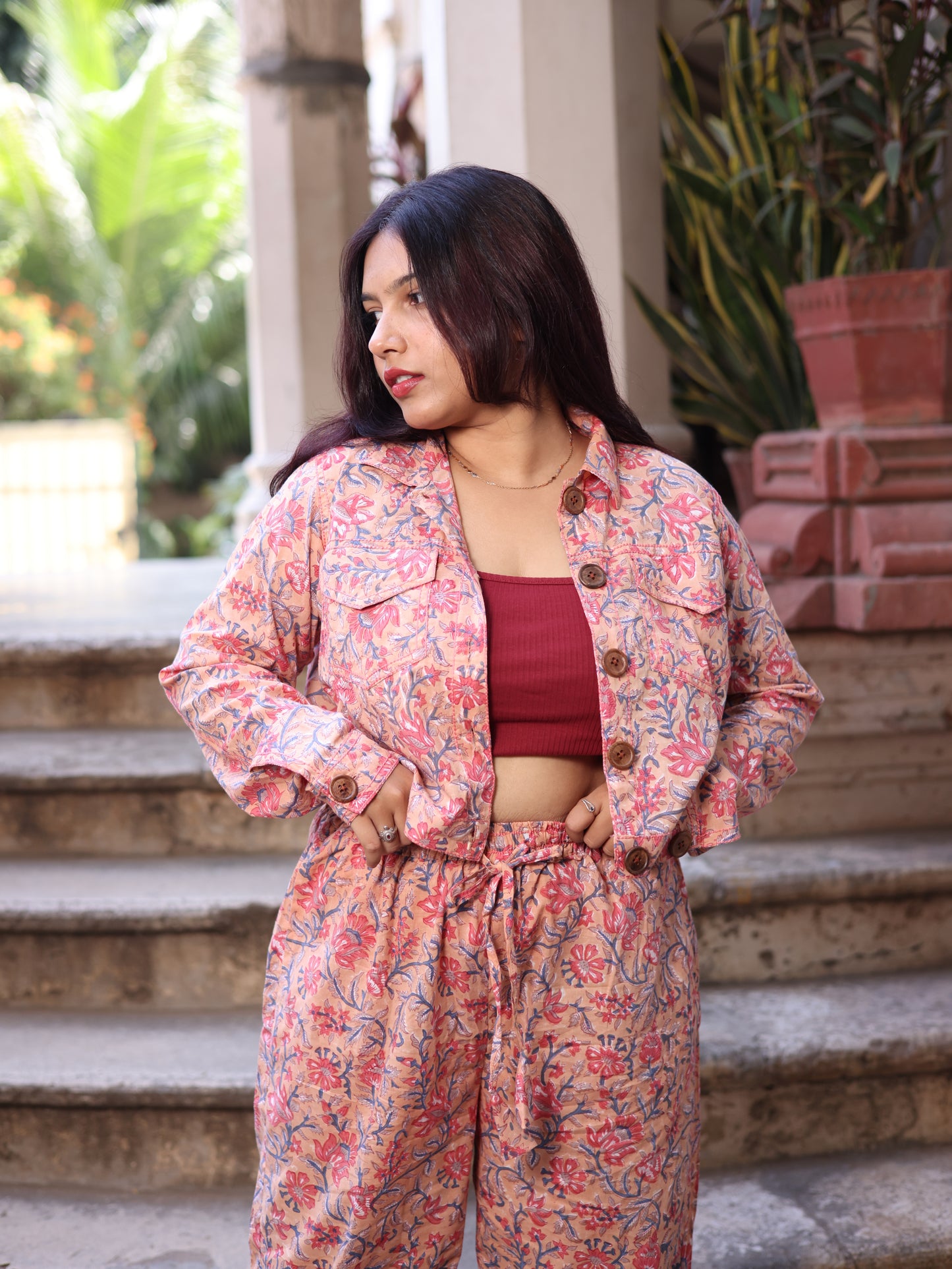 Raspberry Blockprint Co-ord Set