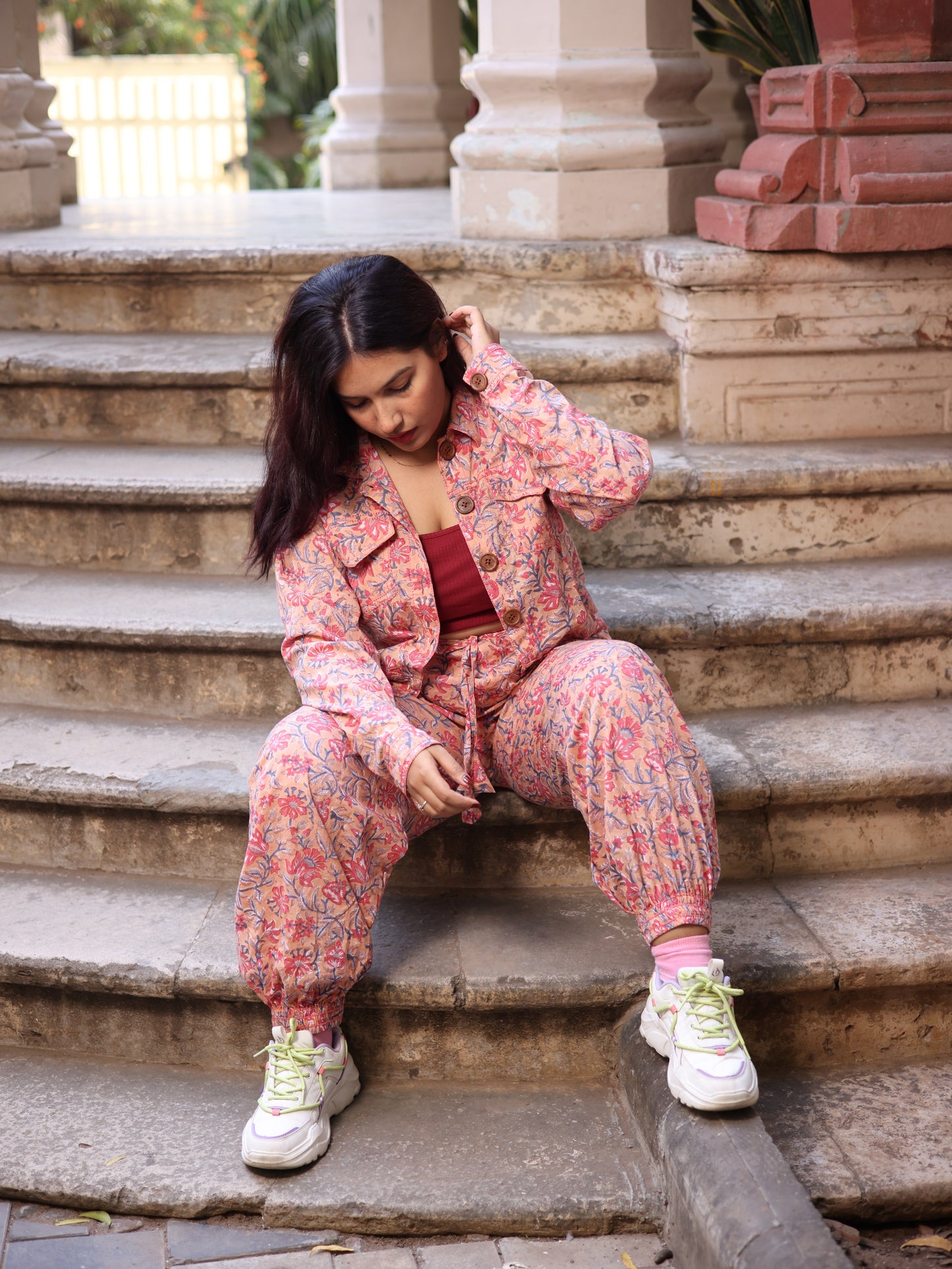 Raspberry Blockprint Co-ord Set