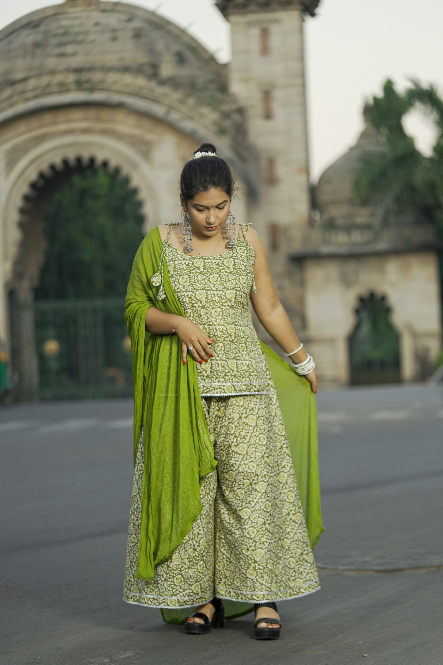 Phooljhadi Blockprint Palazzo Set