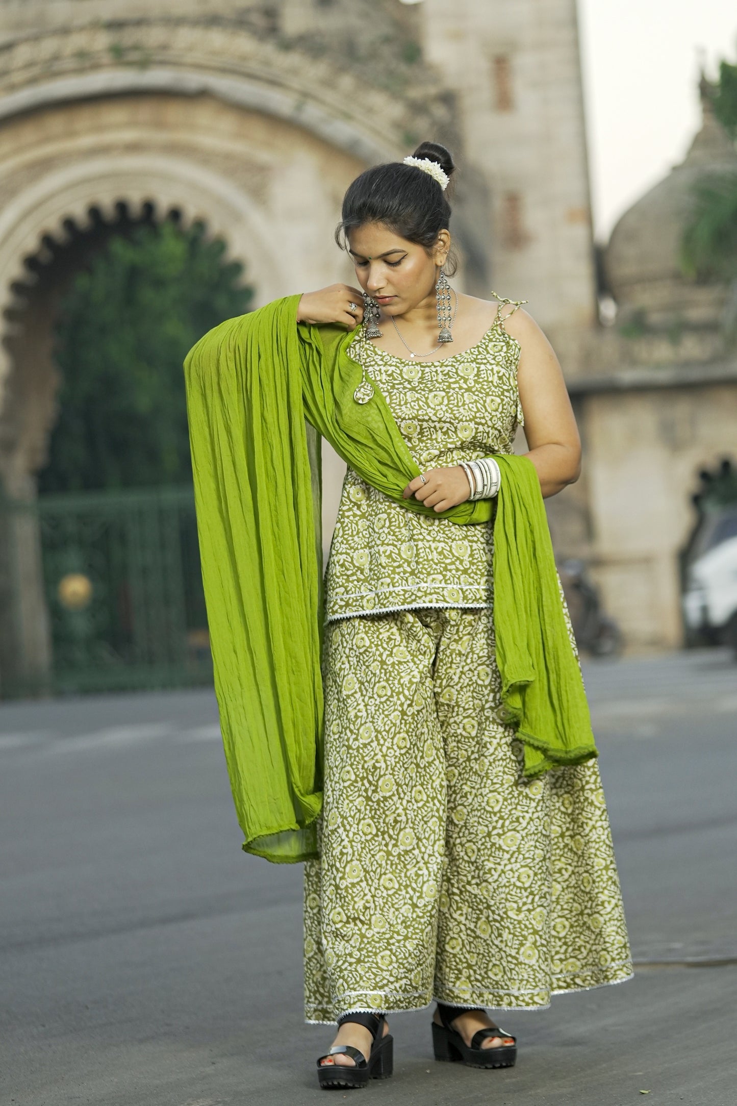 Phooljhadi Blockprint Palazzo Set