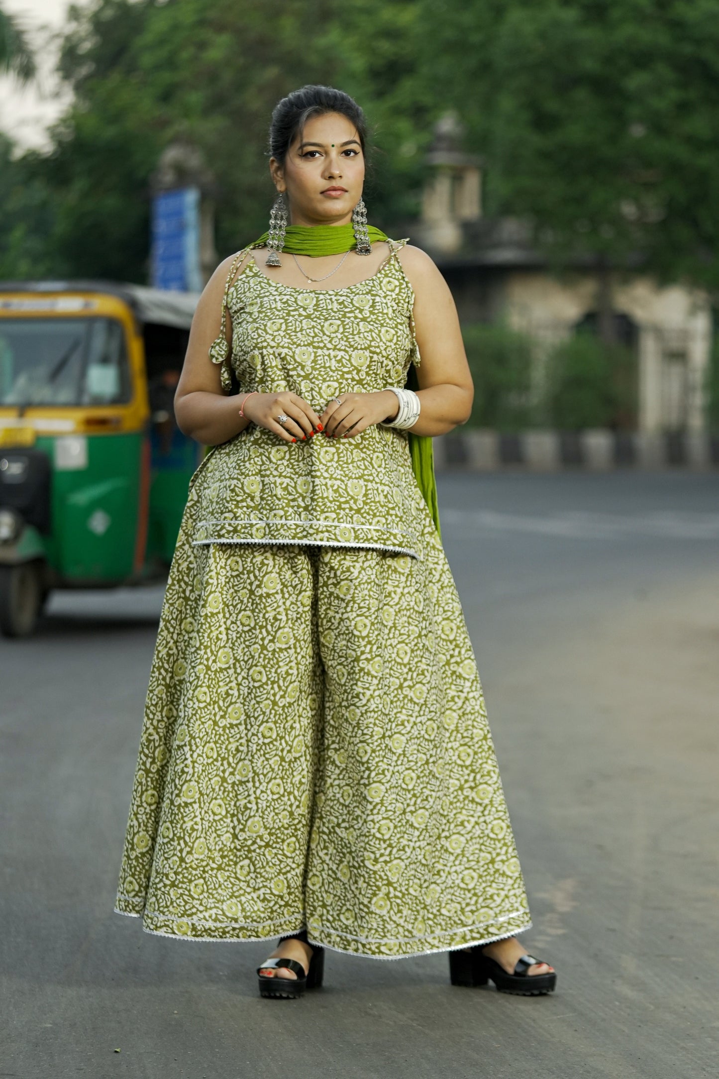 Phooljhadi Blockprint Palazzo Set