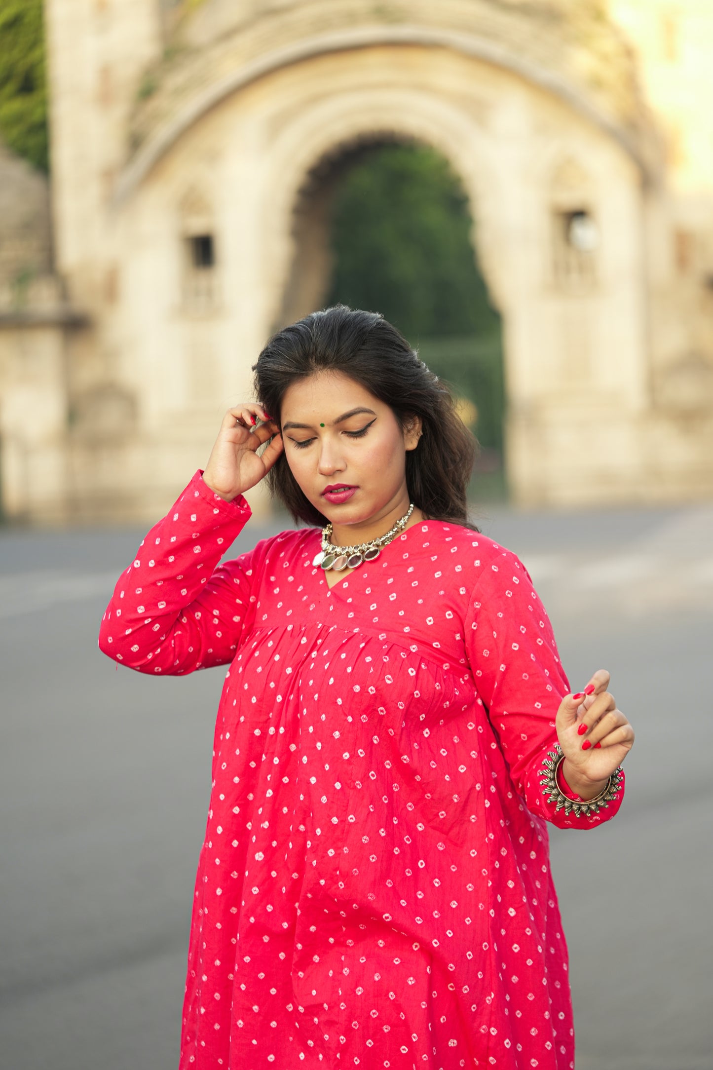 Rangoli Bandhani Kurti Set