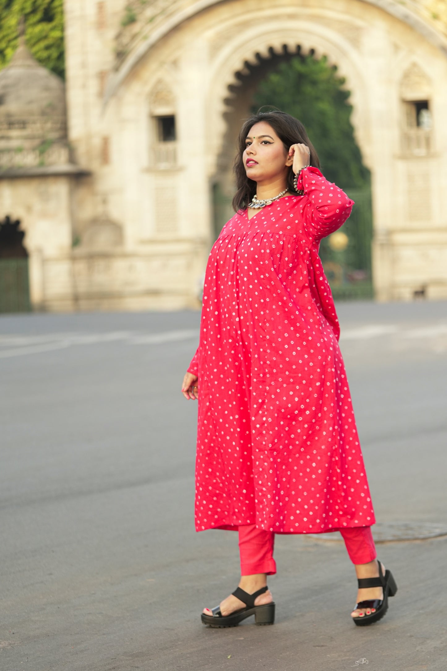 Rangoli Bandhani Kurti Set