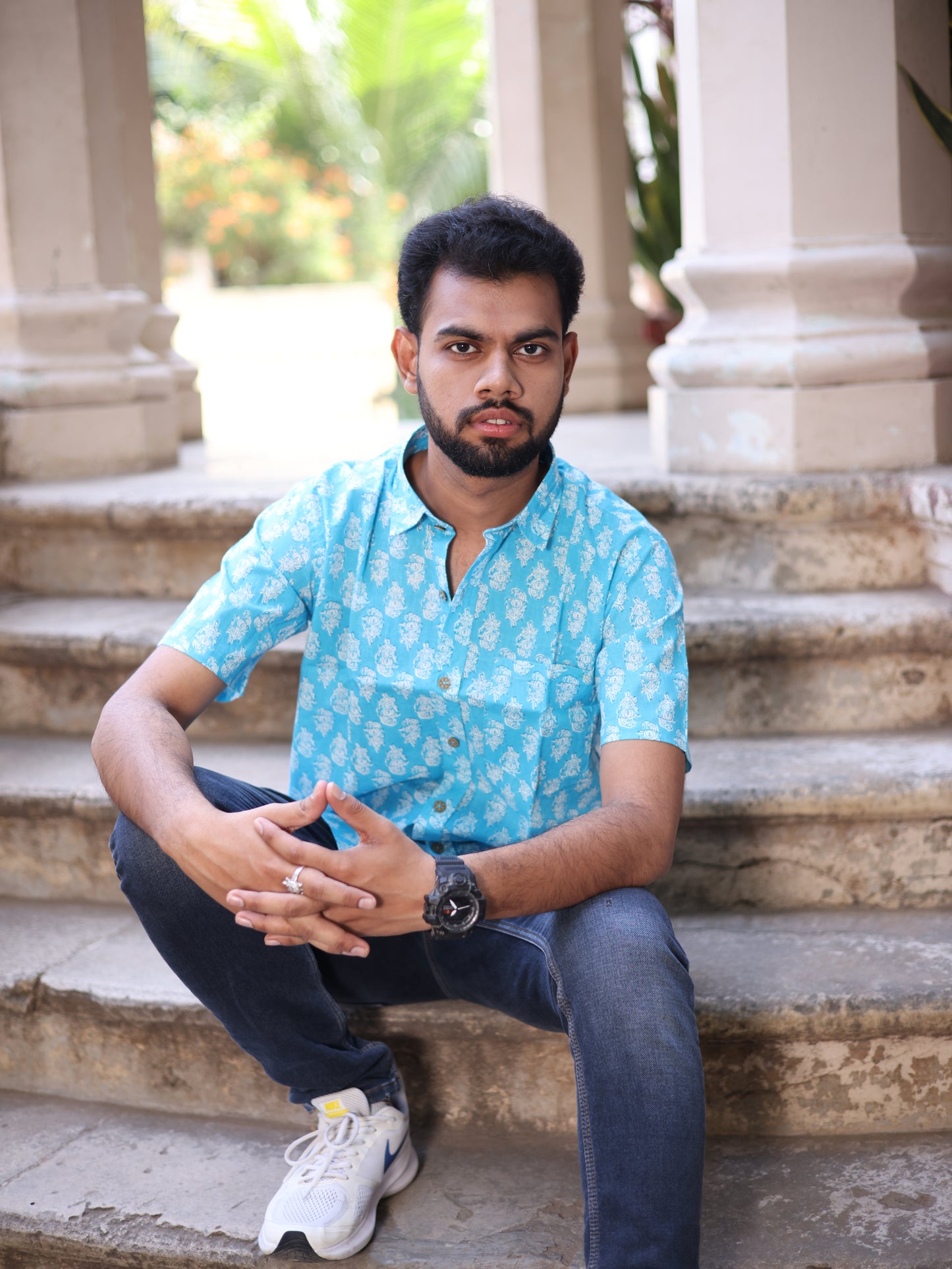 Sky Blockprint Shirt