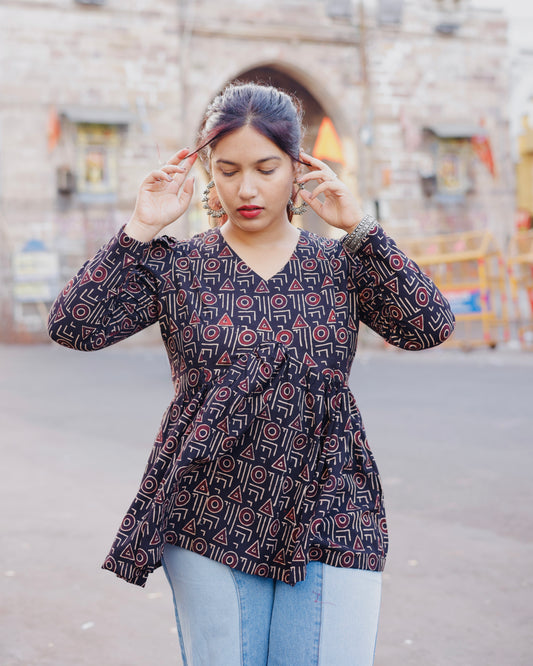Jamun Block Printed Top