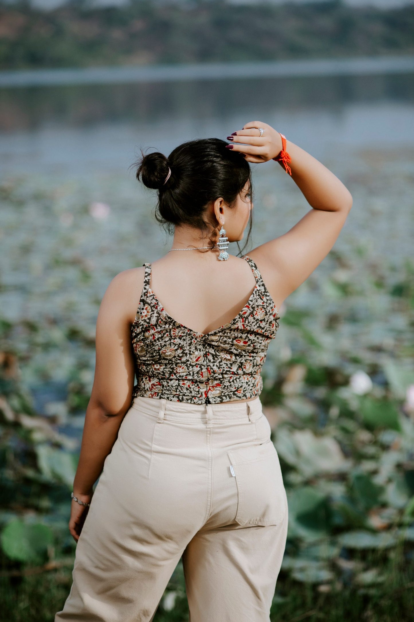 Olive Kalamkari Cami Top