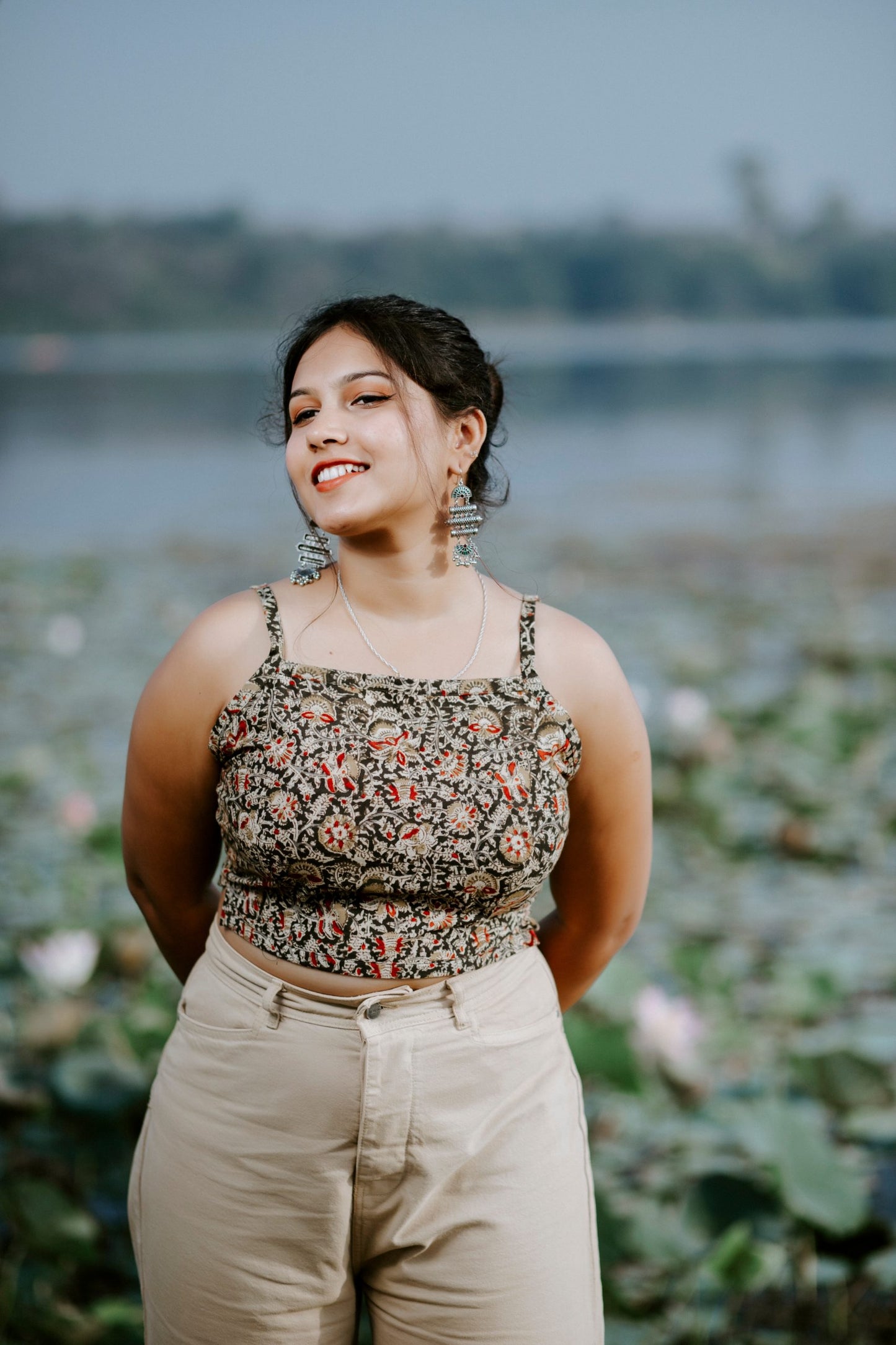 Olive Kalamkari Cami Top