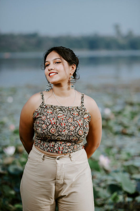 Olive Kalamkari Cami Top