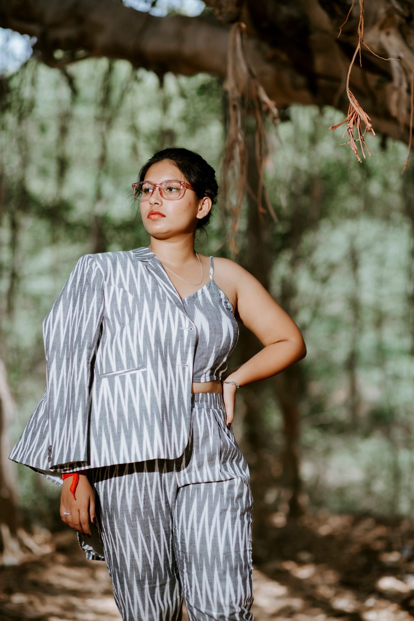 Snow Ikat Blazer Set ( 3 Piece )